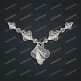 Jewelry set Filigree Necklace White Wax Casting Resin 3D Printing Service FNZ-07-N