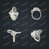 Jewelry set Filigree Ring White Wax Casting Resin 3D Printing Service FNZ-07-R