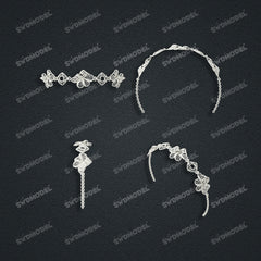 Jewelry set Filigree Bracelet White Wax Casting Resin 3D Printing Service FNZ-08-B