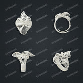 Jewelry set Filigree Ring White Wax Casting Resin 3D Printing Service FNZ-08-R