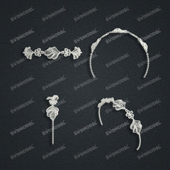 Jewelry set Filigree Bracelet White Wax Casting Resin 3D Printing Service FNZ-09-B