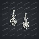 Jewelry set Filigree Earrings White Wax Casting Resin 3D Printing Service FNZ-09-E