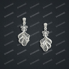 Jewelry set Filigree Earrings White Wax Casting Resin 3D Printing Service FNZ-09-E