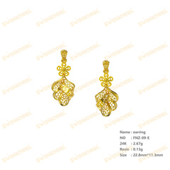 Jewelry set Filigree Earrings White Wax Casting Resin 3D Printing Service FNZ-09-E