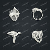 Jewelry set Filigree Ring White Wax Casting Resin 3D Printing Service FNZ-09-R