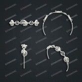 Jewelry set Filigree Bracelet White Wax Casting Resin 3D Printing Service FNZ-10-B