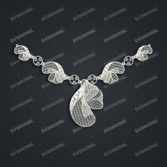 Jewelry set Filigree Necklace White Wax Casting Resin 3D Printing Service FNZ-10-N