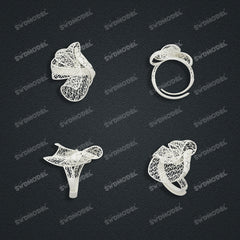 Jewelry set Filigree Ring White Wax Casting Resin 3D Printing Service FNZ-10-R