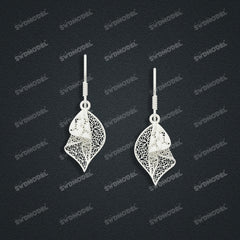 Jewelry set Filigree Earrings White Wax Casting Resin 3D Printing Service FST-01-E