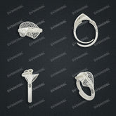 Jewelry set Filigree Ring White Wax Casting Resin 3D Printing Service FST-01-R