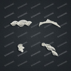 Jewelry set Filigree Bracelet White Wax Casting Resin 3D Printing Service FST-02-B