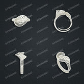 Jewelry set Filigree Ring White Wax Casting Resin 3D Printing Service FST-02-R