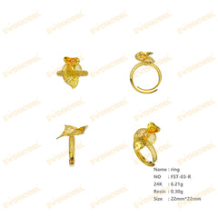 Jewelry set Filigree Ring White Wax Casting Resin 3D Printing Service FST-03-R