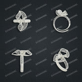 Jewelry set Filigree Ring White Wax Casting Resin 3D Printing Service FST-04-R