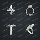 Jewelry set Filigree Ring White Wax Casting Resin 3D Printing Service FST-05-R