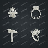 Jewelry set Filigree Ring White Wax Casting Resin 3D Printing Service FST-06-R