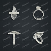 Jewelry set Filigree Ring White Wax Casting Resin 3D Printing Service FST-07-R