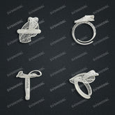 Jewelry set Filigree Ring White Wax Casting Resin 3D Printing Service FST-08-R