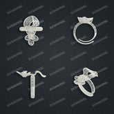 Jewelry set Filigree Ring White Wax Casting Resin 3D Printing Service FST-09-R