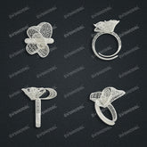 Jewelry set Filigree Ring White Wax Casting Resin 3D Printing Service FST-10-R