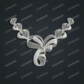 Jewelry set Filigree Necklace White Wax Casting Resin 3D Printing Service FST-11-N