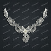Jewelry set Filigree Necklace White Wax Casting Resin 3D Printing Service FST-12-N