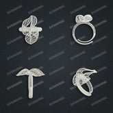Jewelry set Filigree Ring White Wax Casting Resin 3D Printing Service FST-12-R