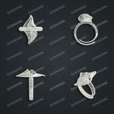 Jewelry set Filigree Ring White Wax Casting Resin 3D Printing Service FST-13-R