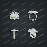Jewelry set Filigree Ring White Wax Casting Resin 3D Printing Service FST-14-R