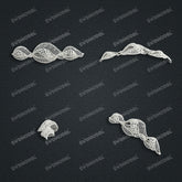 Jewelry set Filigree Bracelet White Wax Casting Resin 3D Printing Service FST-15-B