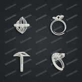 Jewelry set Filigree Ring White Wax Casting Resin 3D Printing Service FST-15-R