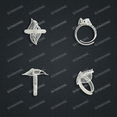 Jewelry set Filigree Ring White Wax Casting Resin 3D Printing Service FST-16-R