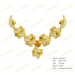 Jewelry set Filigree Necklace White Wax Casting Resin 3D Printing Service FST-17-N