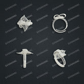 Jewelry set Filigree Ring White Wax Casting Resin 3D Printing Service FST-17-R