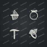 Jewelry set Filigree Ring White Wax Casting Resin 3D Printing Service FST-18-R