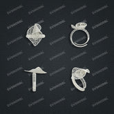 Jewelry set Filigree Ring White Wax Casting Resin 3D Printing Service FST-19-R