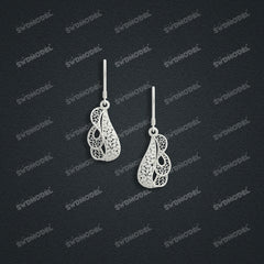 Jewelry set Filigree Earrings White Wax Casting Resin 3D Printing Service FZY-01-E