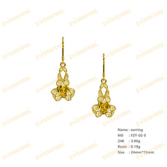 Jewelry set Filigree Earrings White Wax Casting Resin 3D Printing Service FZY-02-E