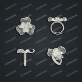 Jewelry set Filigree Ring White Wax Casting Resin 3D Printing Service FZY-02-R