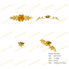 Jewelry set Filigree Bracelet White Wax Casting Resin 3D Printing Service FZT-03-B