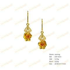 Jewelry set Filigree Earrings White Wax Casting Resin 3D Printing Service FZY-03-E