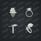 Jewelry set Filigree Ring White Wax Casting Resin 3D Printing Service FZY-03-R