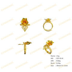 Jewelry set Filigree Ring White Wax Casting Resin 3D Printing Service FZY-03-R