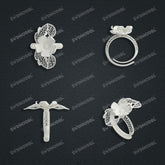 Jewelry set Filigree Ring White Wax Casting Resin 3D Printing Service FZY-04-R