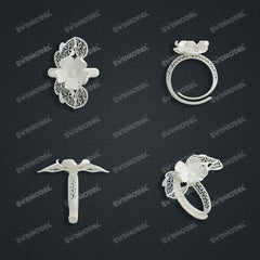 Jewelry set Filigree Ring White Wax Casting Resin 3D Printing Service FZY-04-R