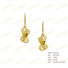 Jewelry set Filigree Earrings White Wax Casting Resin 3D Printing Service FZY-06-E