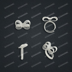 Jewelry set Filigree Ring White Wax Casting Resin 3D Printing Service FZY-06-R