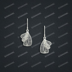 Jewelry set Filigree Earrings White Wax Casting Resin 3D Printing Service FZY-07-E