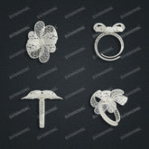 Jewelry set Filigree Ring White Wax Casting Resin 3D Printing Service FZY-07-R