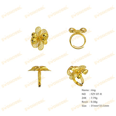 Jewelry set Filigree Ring White Wax Casting Resin 3D Printing Service FZY-07-R